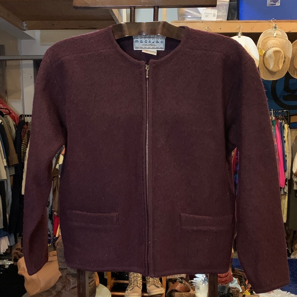 Mac & Jac Women's Plum 100% Wool Vintage  Jacket